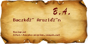 Baczkó Arszlán névjegykártya